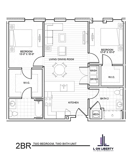 Floor plan Two Bedroom