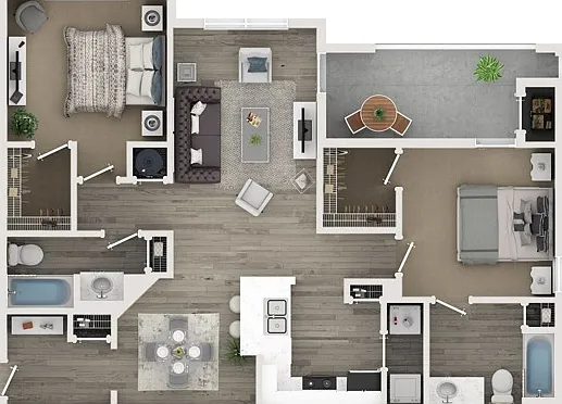 Two Bed Two Bath Floor Plan Two Bed Two Bath Floor Plan