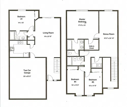 Floor plan 4 Bed 2.5 Bath