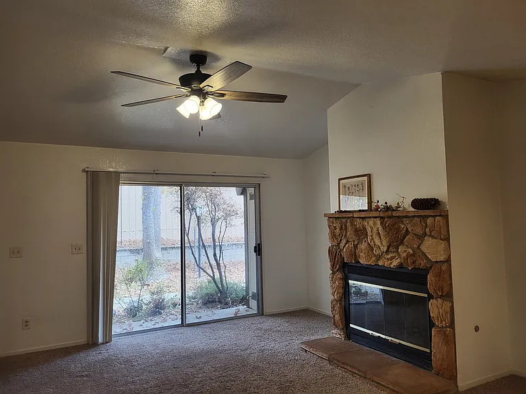 Living room with fireplace