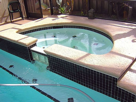 Jacuzzi and waterfall
