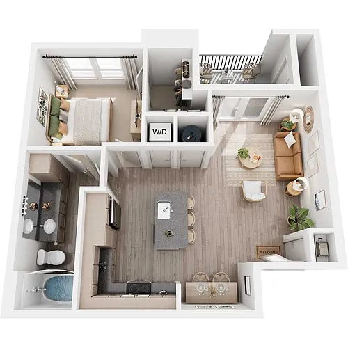 Floor plan A2 | One Bed/One Bath