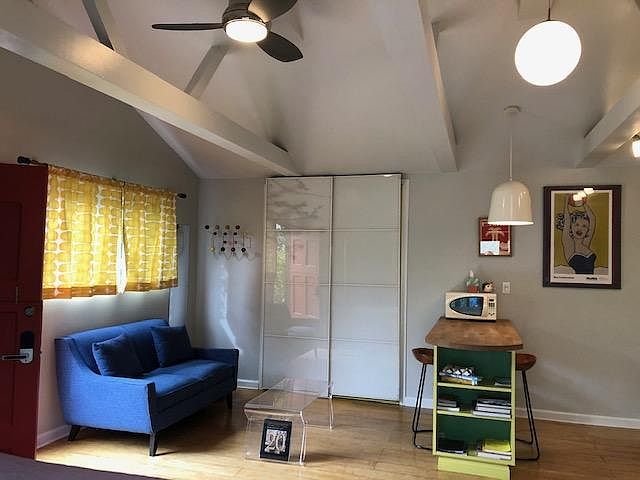 sofa and giant closet