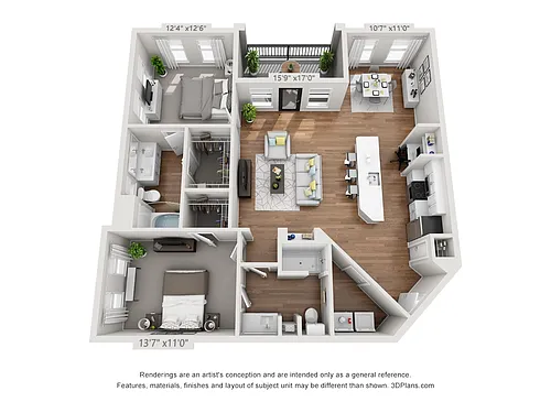 Floor plan Arbor Hills 2B1
