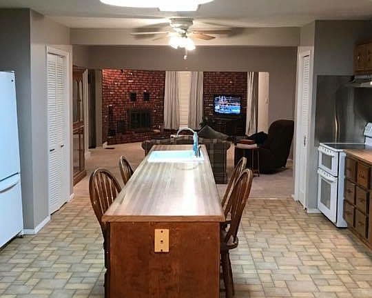 Kitchen into living room 