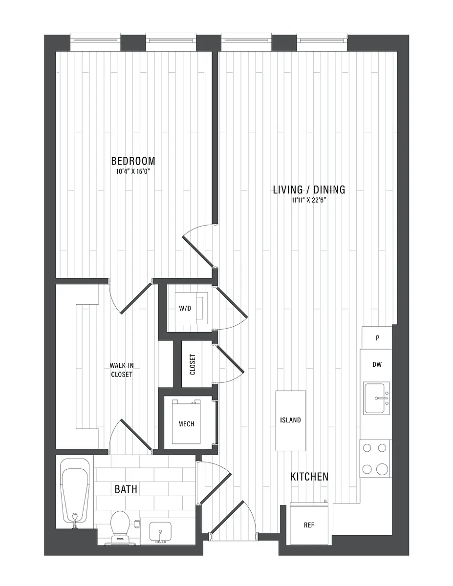 Floor plan 1 Bed/1 Bath-C1.2
