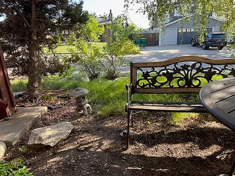 Front Garden Bench, Great Neighbors Across the street