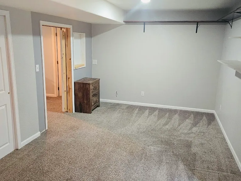 Second bedroom, approximately 19' x 11', with barn door entry