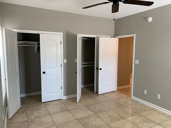 Master bedroom has two closets and private bath