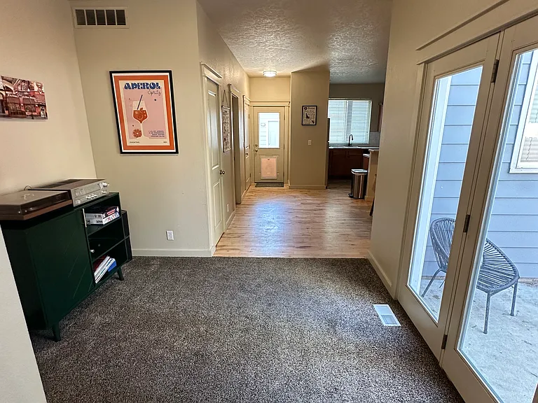 hallway going to kitchen from down stairs