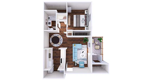 Floor plan The Rise - 1 Bedroom 1 Bathroom