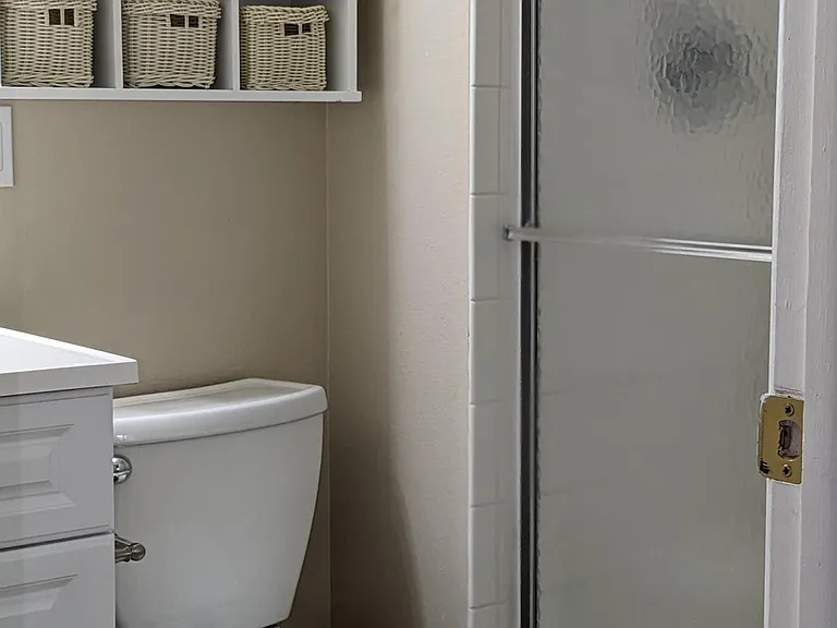 Primary suite bathroom with shower