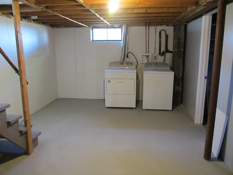 Laundry area in the basement.