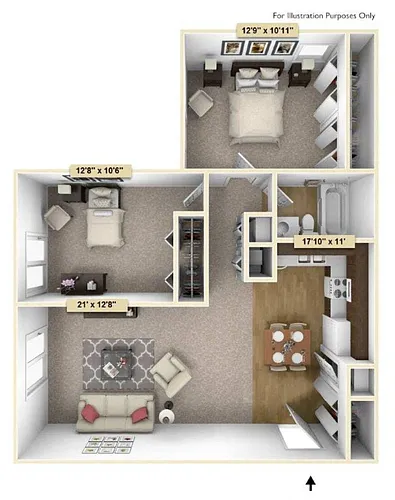 Floor plan Two Bedroom Crescent