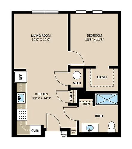 Floor plan 1 Bedroom