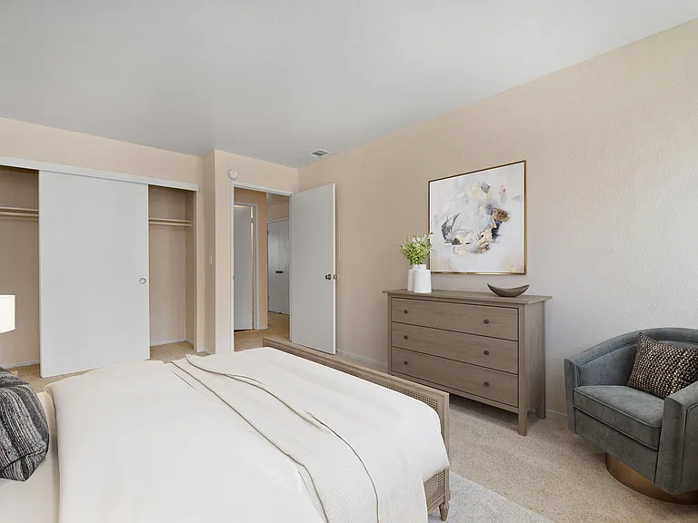 Bedroom with Large Closets