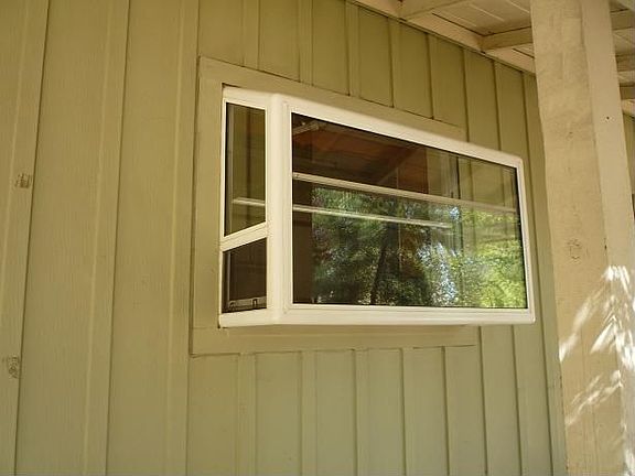Garden window over the kitchen prep area