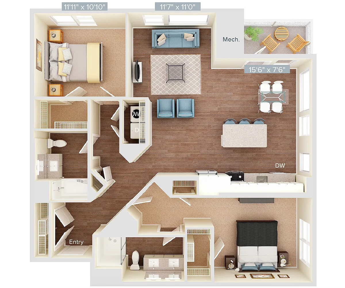Floor plan B6U_1264SF2165