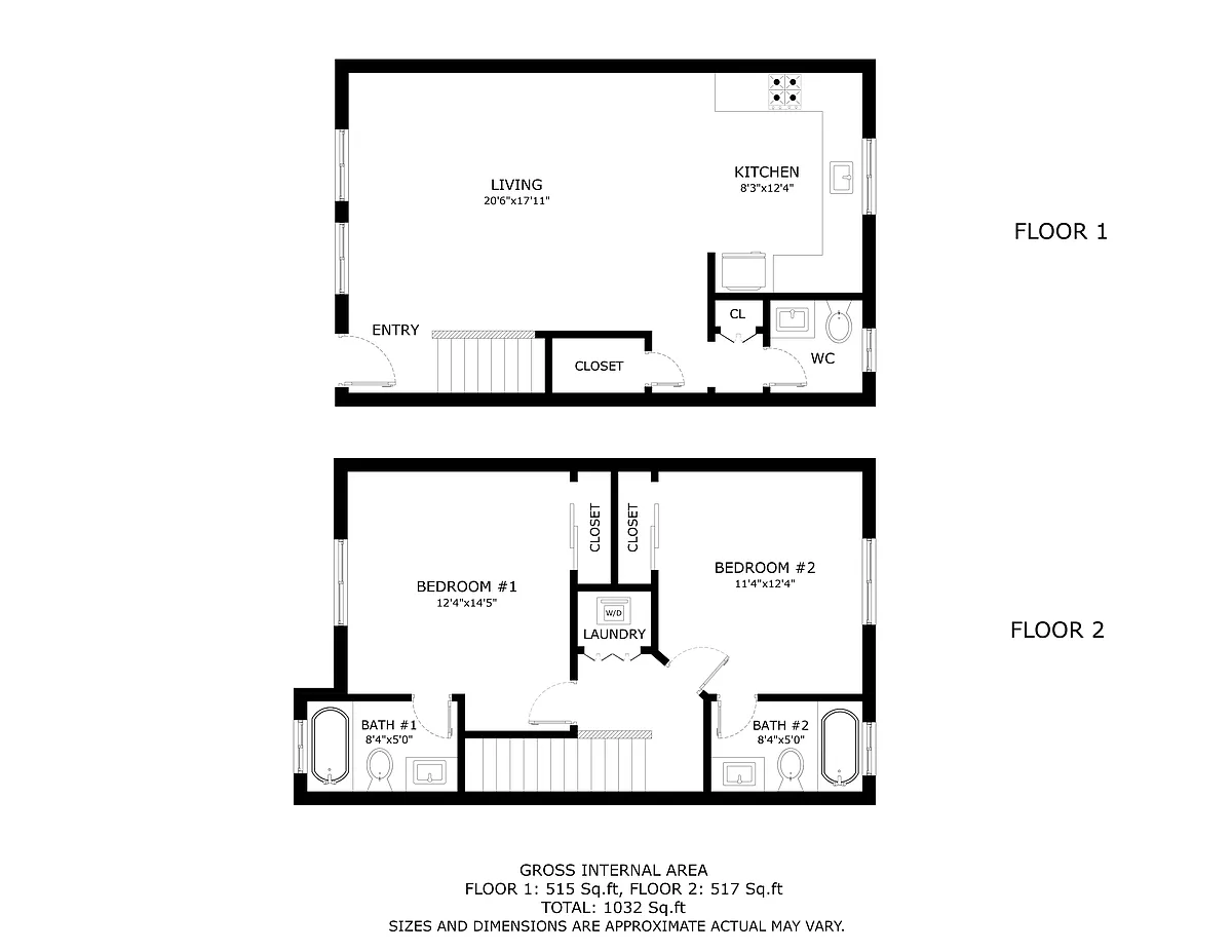 Floor plan 2 x 2-5 Townhome