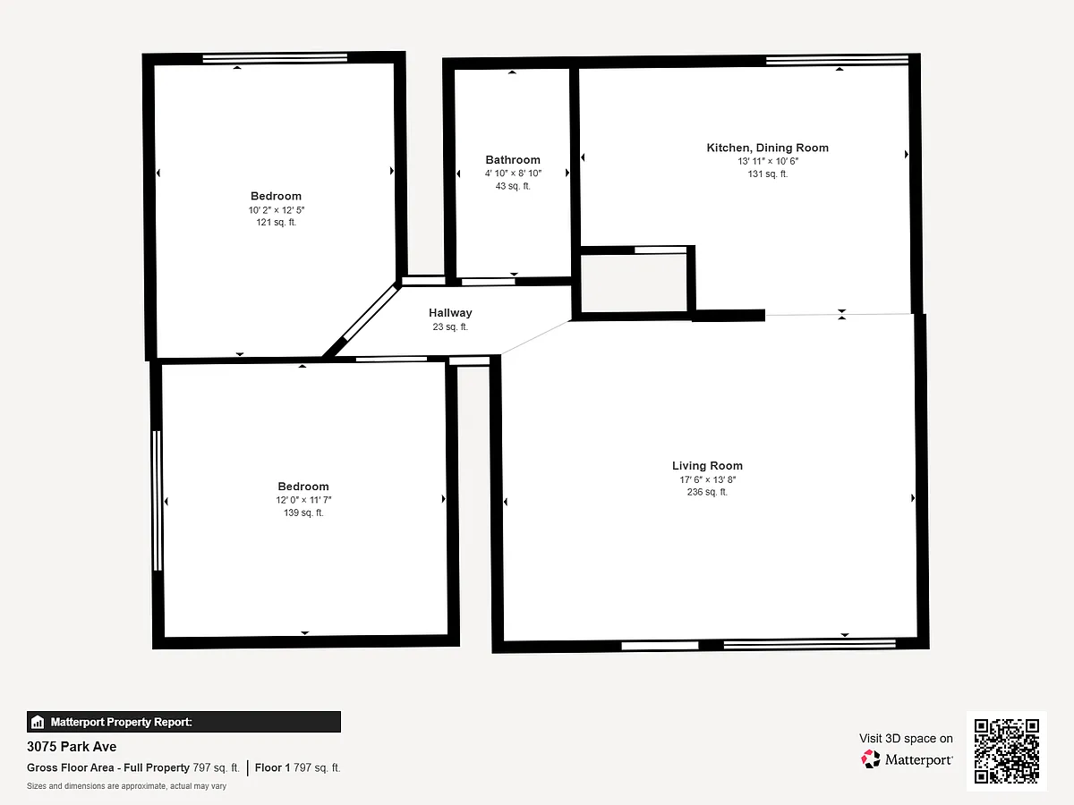 Floor plan 2 Bed 1 Bath