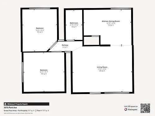 Floor plan 2 Bed 1 Bath