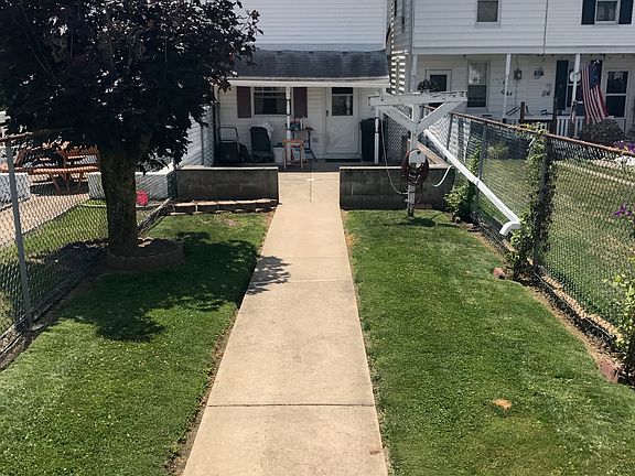 View from garage to house