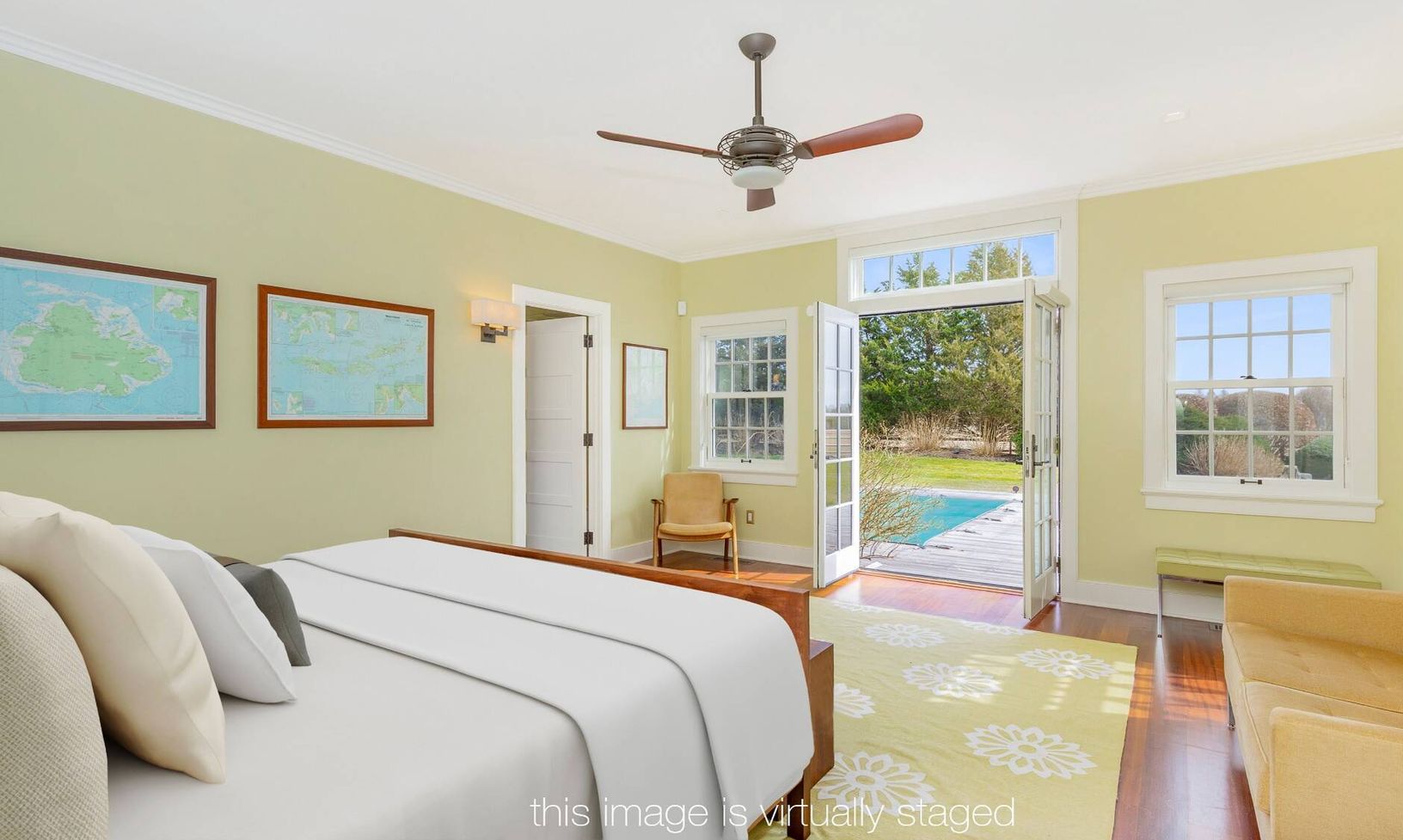 Primary with French Doors to the Pool