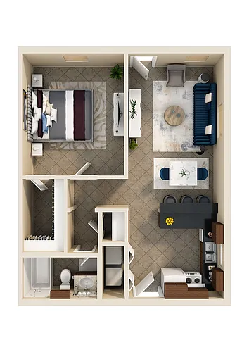 Floor plan 1 Bedroom 1 Bathroom