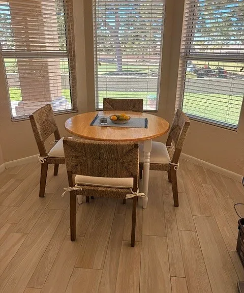 Kitchen eating area for 4 with views of golf course.