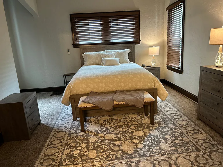 Completely new queen bedroom set with added bench for seating