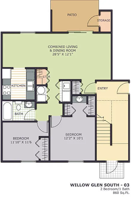 Floor plan 2 bedroom lake