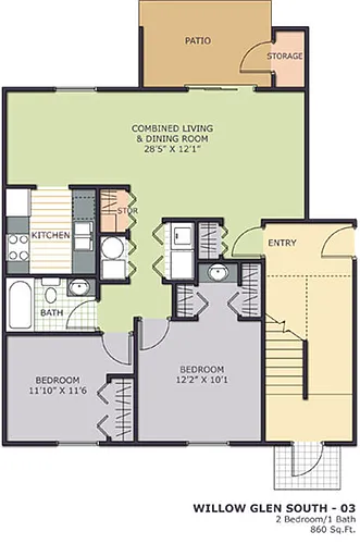 Floor plan 2 bedroom lake