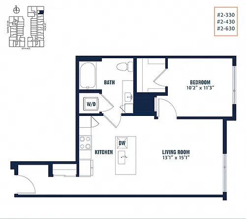 Floor plan Quin 1 Bedroom A5