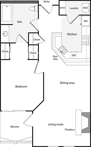 Floor plan 1 Bedroom A