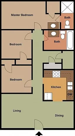 Lombard 3 Bedroom floor plan 2D Lombard 3 Bedroom floor plan 2D