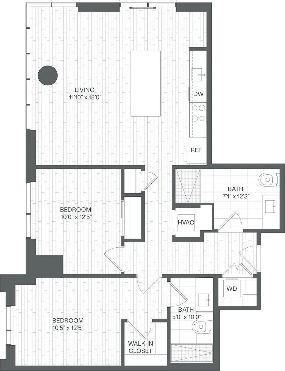 Floor plan 2 Bed/2 Bath-BC