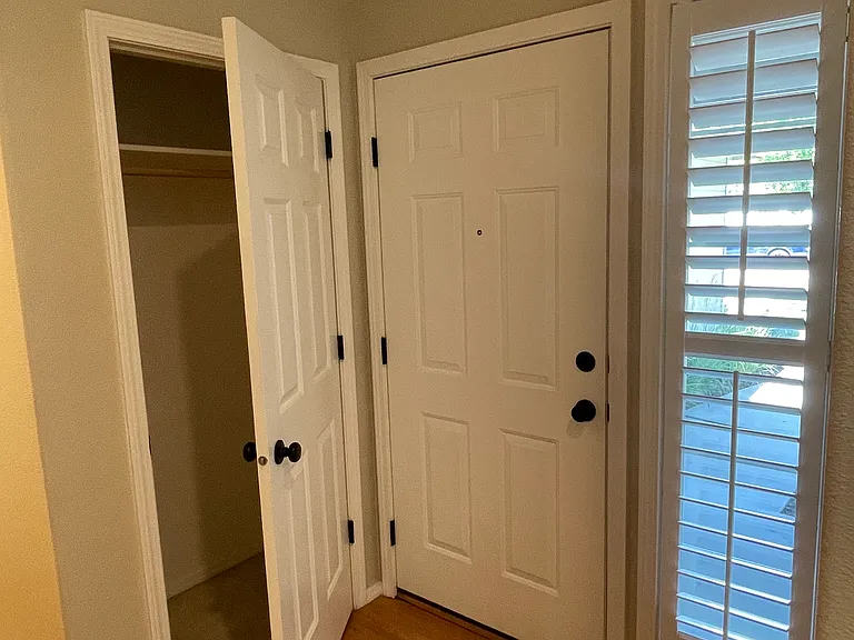 Front entry with storage closet