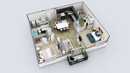 Floor plan Two-Bedroom Apartment (B1)