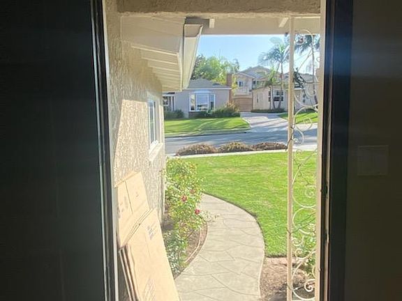 View of the yard from the front door.