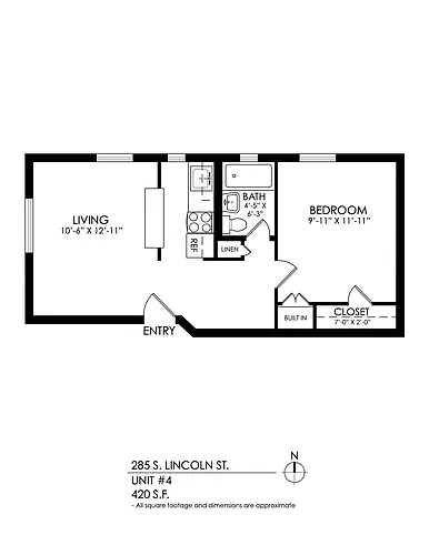 Floor plan 1 Bedroom, 1 Bath