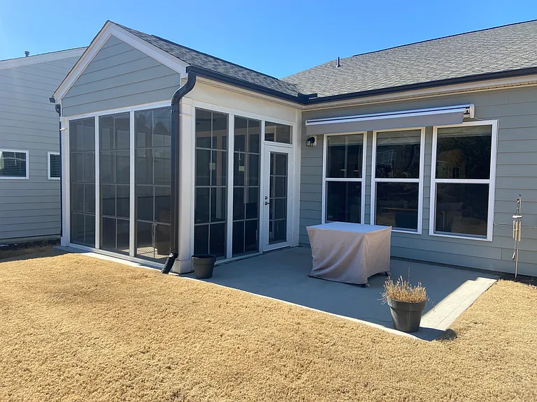 Patio with retractable awning