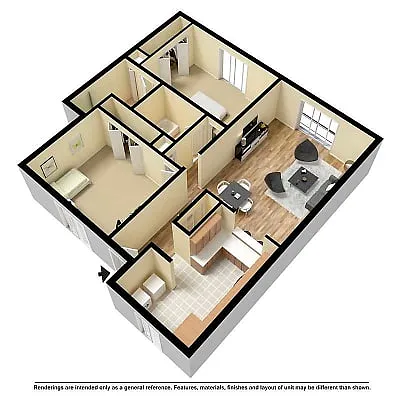 Floor plan 2 BEDROOM GARDEN WD HOOKUPS