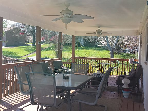 Ceiling fans on porch