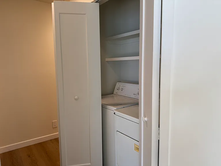 Laundry closet with bifold doors