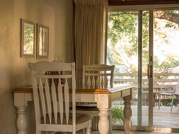 Dining room with patio view