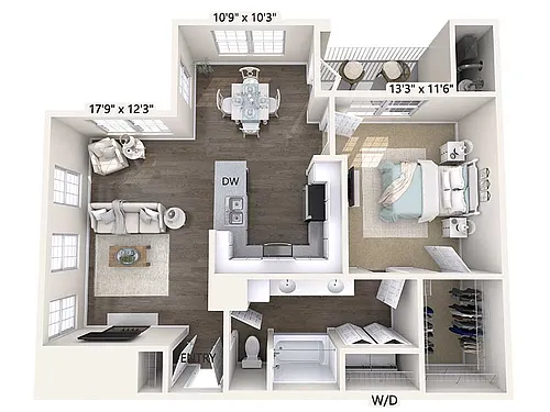 Floor plan A3_832SF_balcony