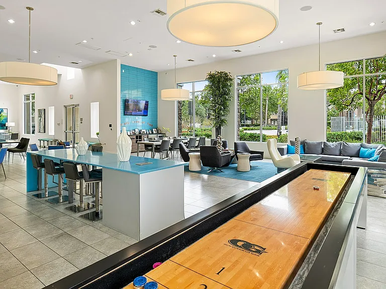 Spacious and modern communal lounge at Tempo at Riverpark