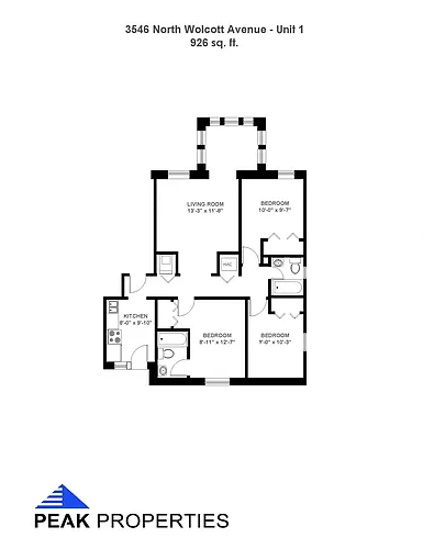 Floor plan 3 Bedroom - 2 Bathroom
