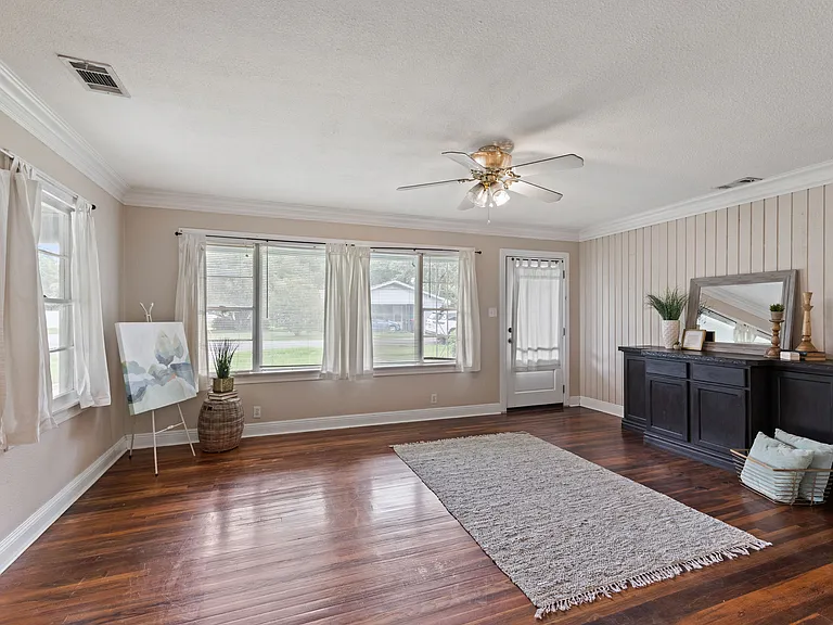 Living Room with built-in entertainment center