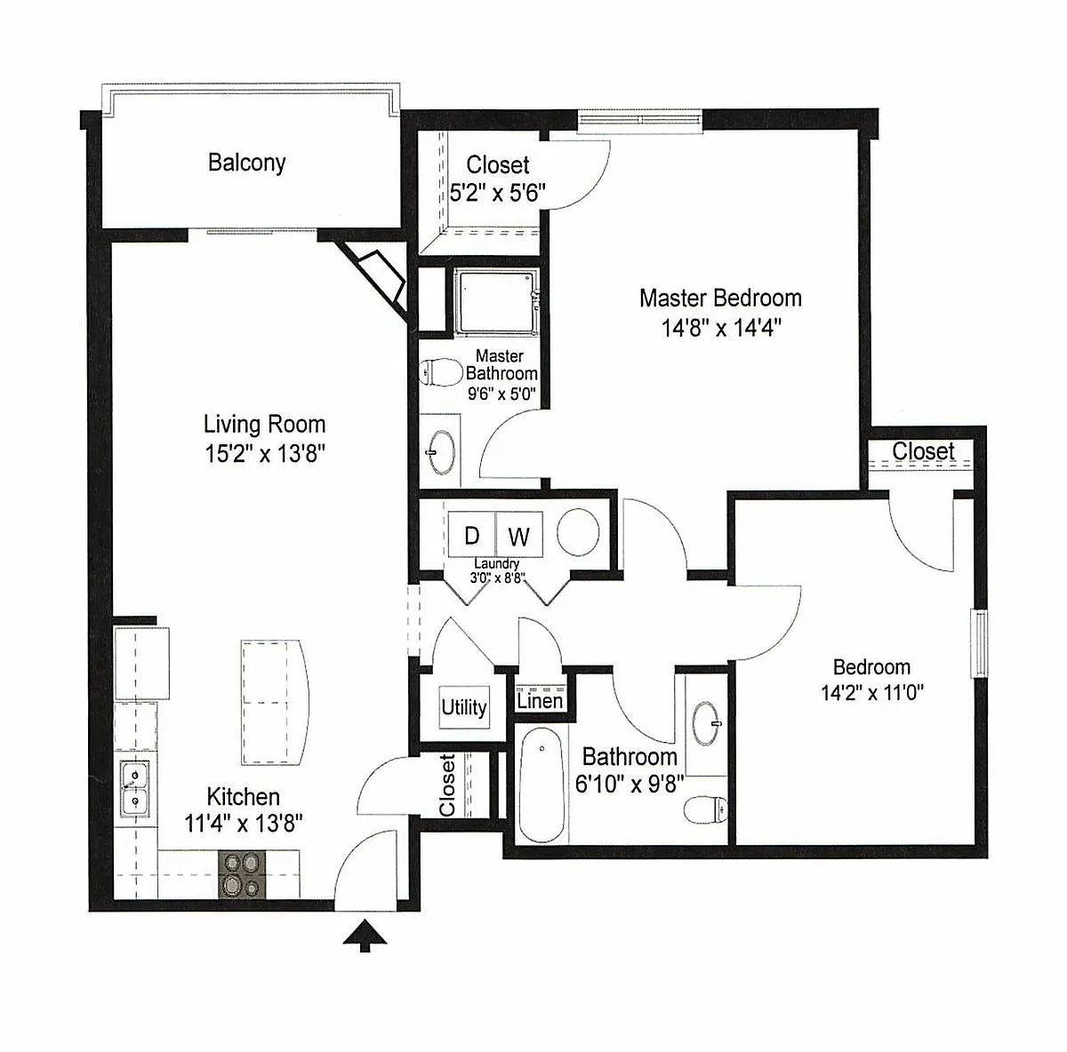 Floor plan 2 Bedroom Corner
